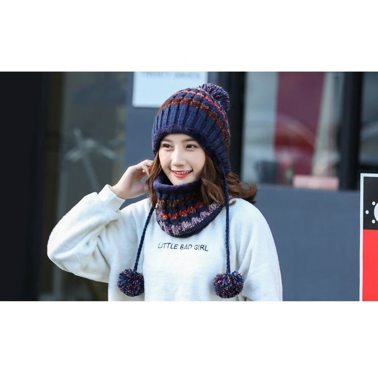 ニット帽 ネックウォーマー 2点セット[品番：FQ000165592]｜PlusNao