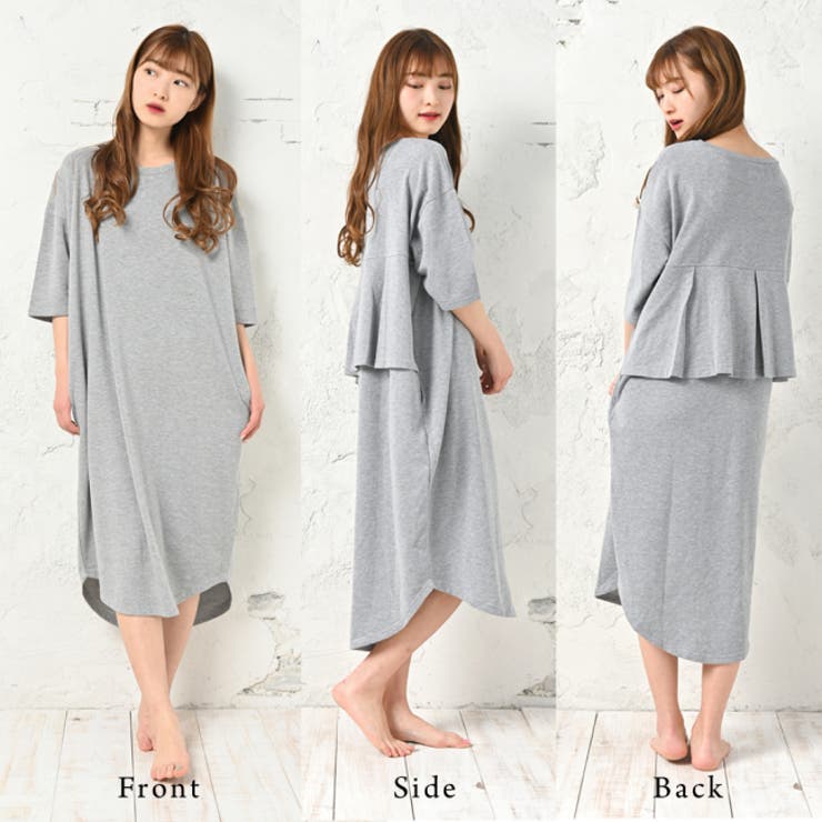 ワンピース バックフリル 7分袖 | PlusNao | 詳細画像3 