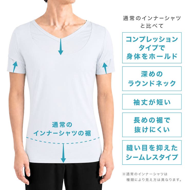 インナーシャツ メンズ 首元 | PlusNao | 詳細画像6 