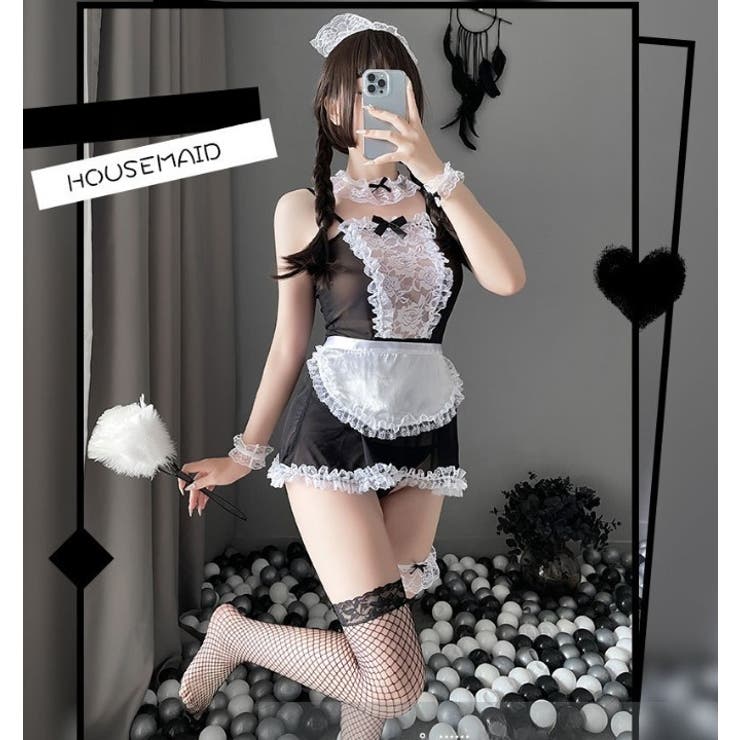メイド風セクシーコスチューム 7点セット レディース | PlusNao | 詳細画像2 