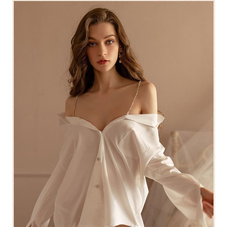 セクシーランジェリー シャツ オフショルダー | PlusNao | 詳細画像3 