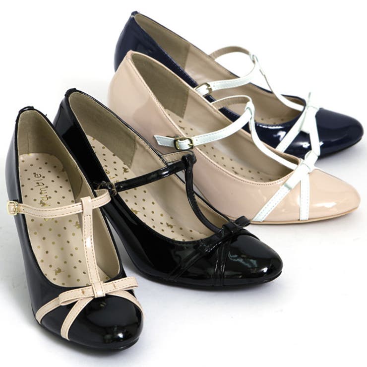 ｔストラップ リボン エナメルパンプス 品番 Fq Plusnao プラスナオ のレディースファッション通販 Shoplist ショップリスト