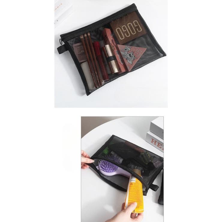 化粧ポーチ メイクポーチ メッシュポーチ | PlusNao | 詳細画像12 