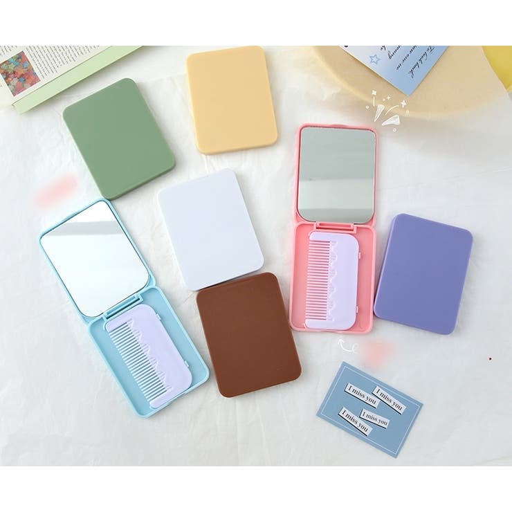 コンパクトミラー コーム付き 手鏡 | PlusNao | 詳細画像2 