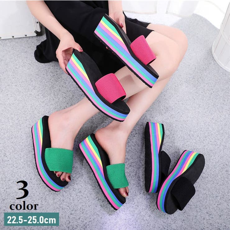 厚底サンダル フラットソール レディース | PlusNao | 詳細画像1 