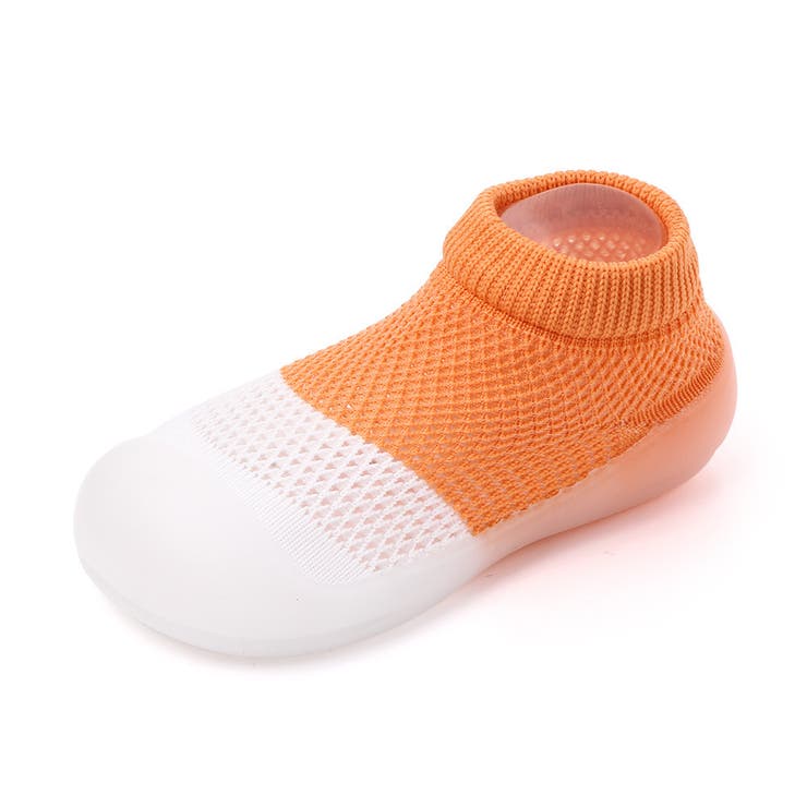 オレンジ 11.5cm ベビー ファースト シューズ 赤ちゃん 靴 靴下