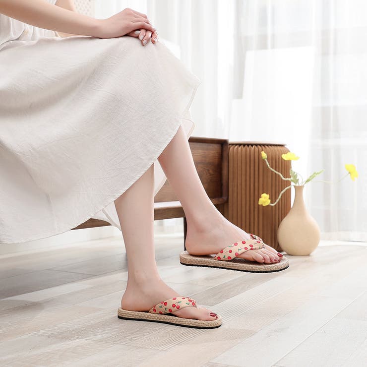 トングサンダル フラットサンダル ジュート風サンダル | PlusNao | 詳細画像10 