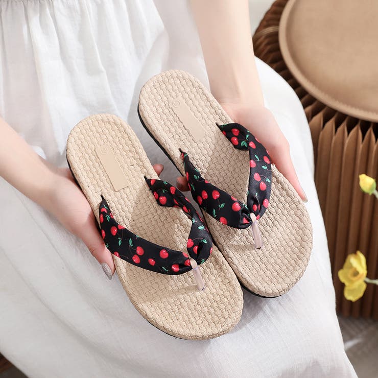 トングサンダル フラットサンダル ジュート風サンダル | PlusNao | 詳細画像7 