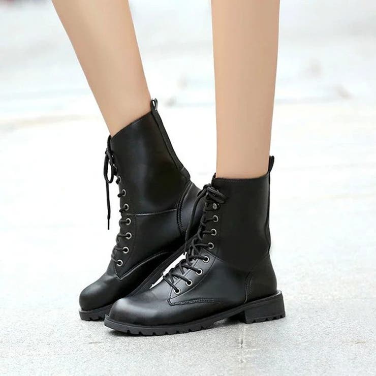 レースアップブーツ ショートブーツ ミドルブーツ | PlusNao | 詳細画像3 