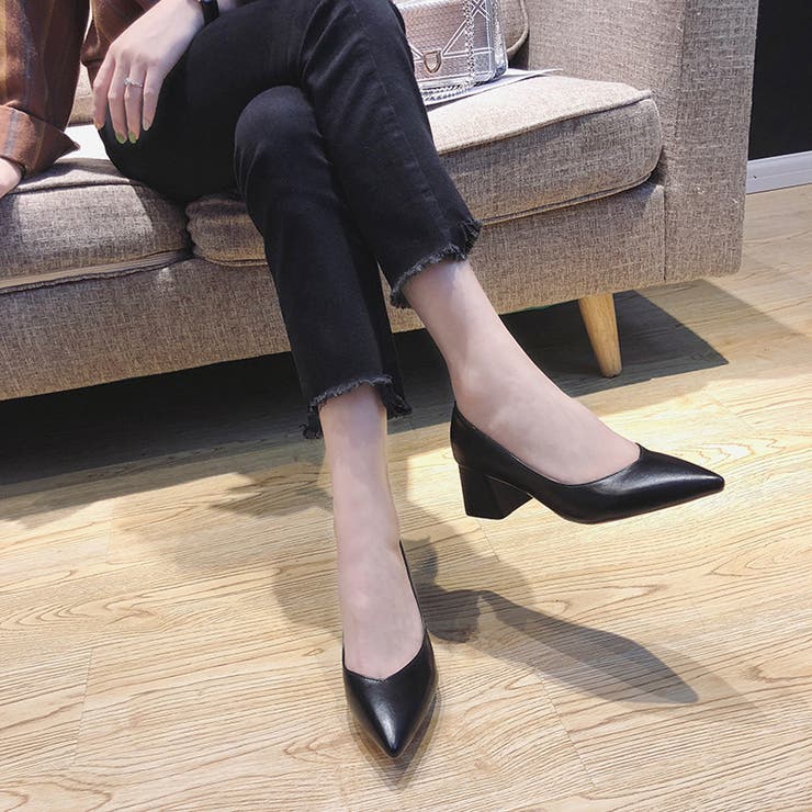 パンプス ポインテッドトゥ チャンキーヒール | PlusNao | 詳細画像2 