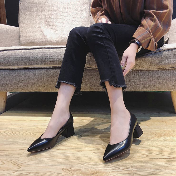 パンプス ポインテッドトゥ チャンキーヒール | PlusNao | 詳細画像3 