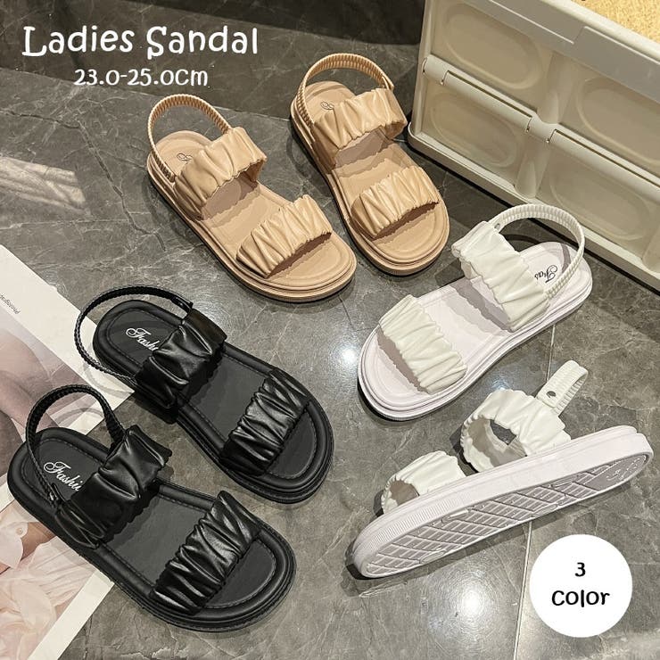 ストラップサンダル スリッパ ぺたんこ | PlusNao | 詳細画像1 