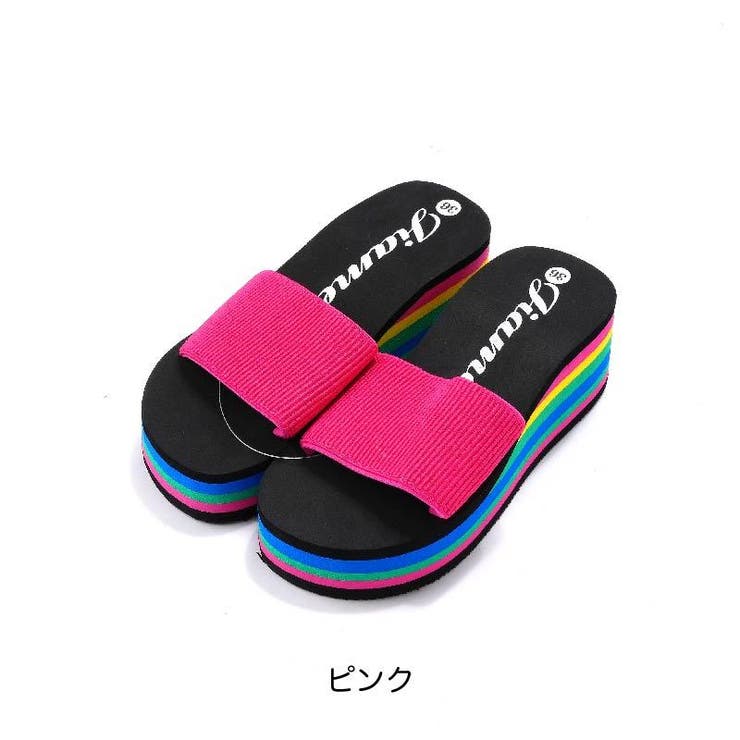 厚底ビーチサンダル 太ベルト フラットソール | PlusNao | 詳細画像5 