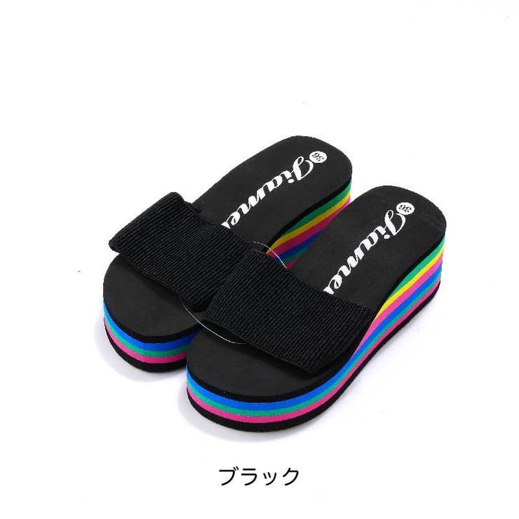 厚底ビーチサンダル 太ベルト フラットソール | PlusNao | 詳細画像6 