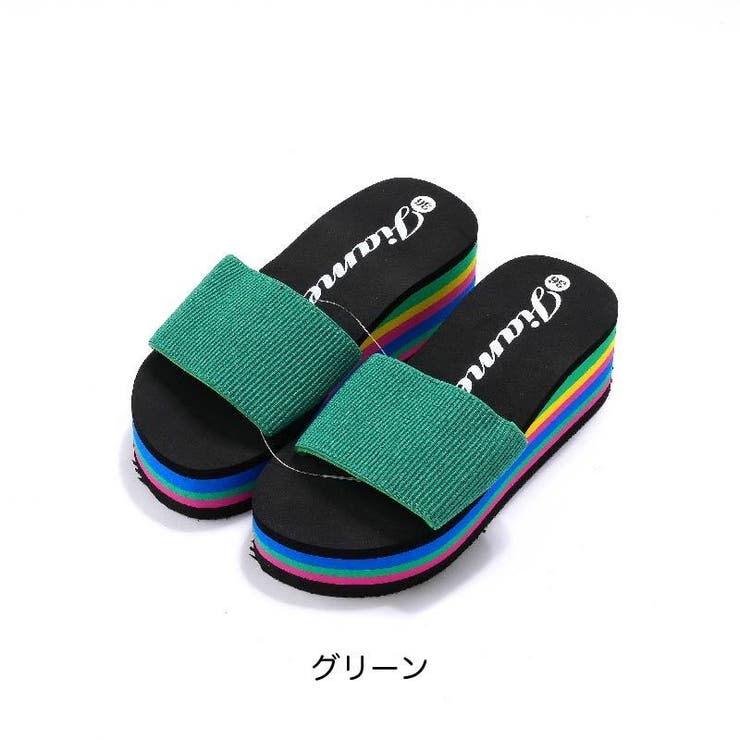 厚底ビーチサンダル 太ベルト フラットソール | PlusNao | 詳細画像7 