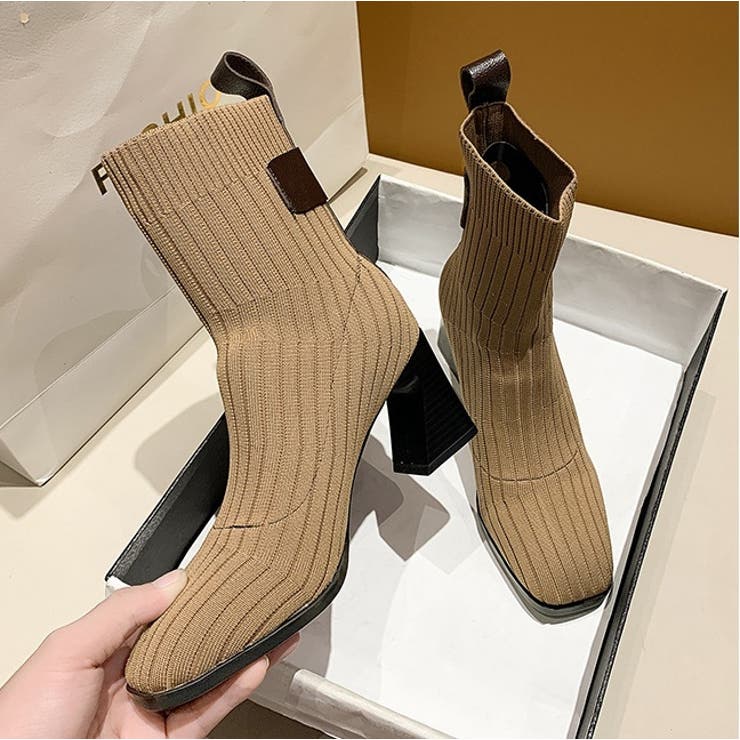 ショートブーツ リブニットブーツ ソックスブーツ | PlusNao | 詳細画像16 