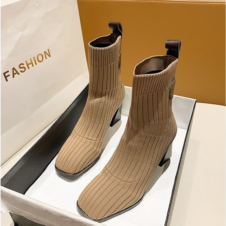 ショートブーツ リブニットブーツ ソックスブーツ | PlusNao | 詳細画像17 