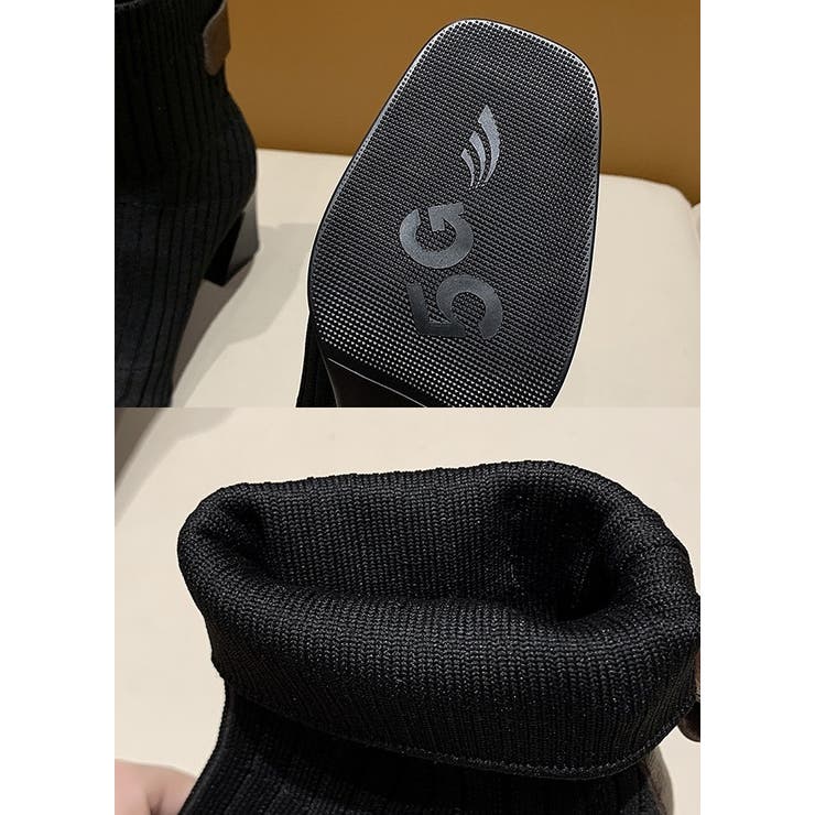 ショートブーツ リブニットブーツ ソックスブーツ | PlusNao | 詳細画像19 