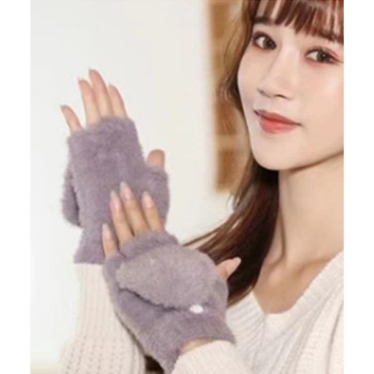 ニット手袋 ミトンカバー付きグローブ レディース | PlusNao | 詳細画像2 