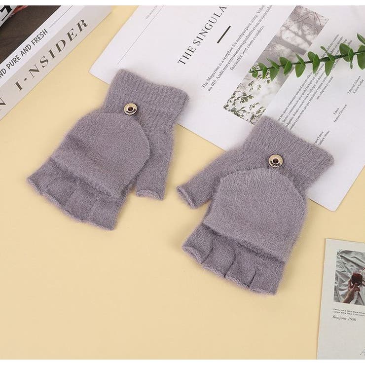 ニット手袋 ミトンカバー付きグローブ レディース | PlusNao | 詳細画像4 