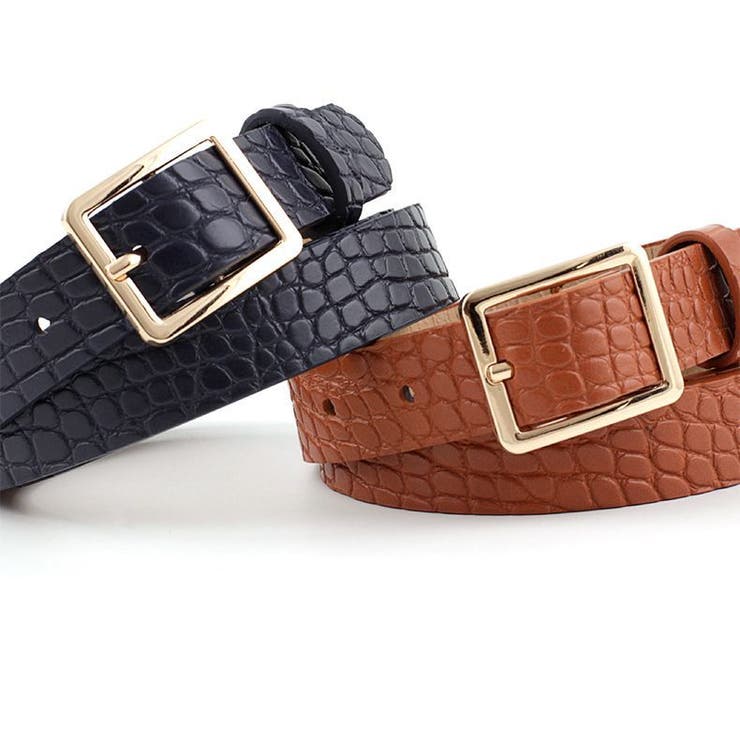 ベルト レディース クロコ型押しPUレザー | PlusNao | 詳細画像4 