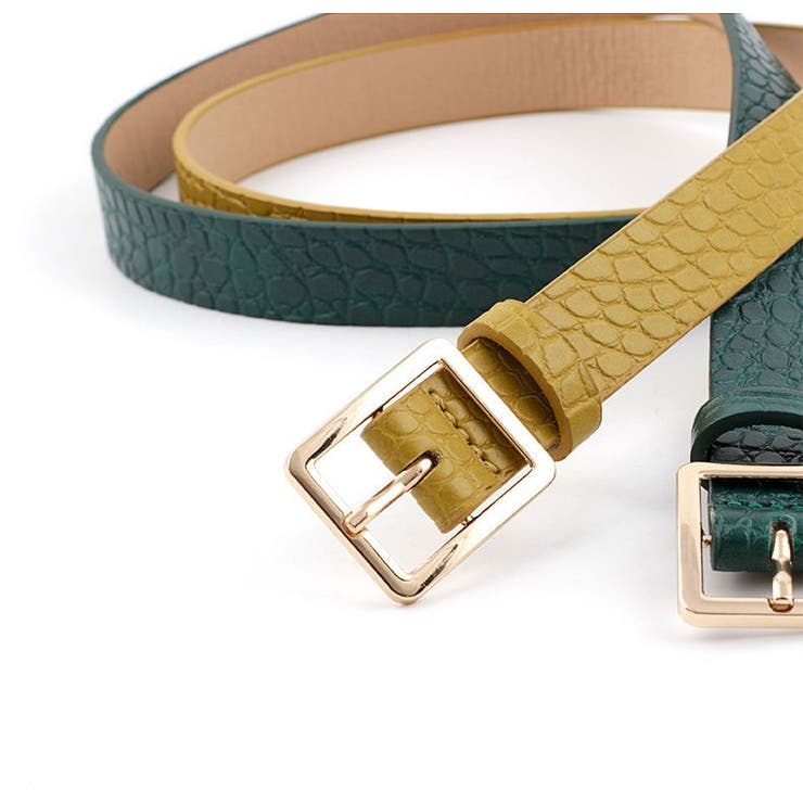 ベルト レディース クロコ型押しPUレザー | PlusNao | 詳細画像5 