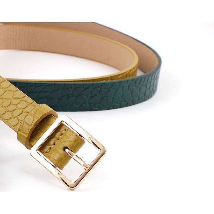 ベルト レディース クロコ型押しPUレザー | PlusNao | 詳細画像8 