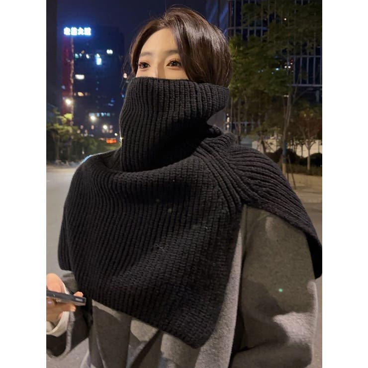 ネックウォーマー ニットケープ ニットポンチョ[品番：FQ000221944