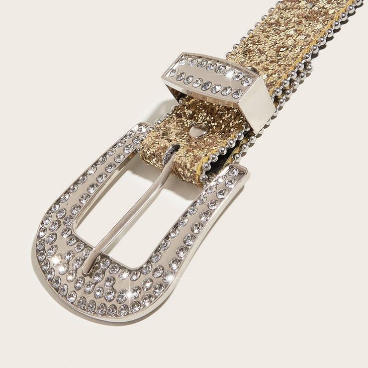 FUTURE ARCHIVE 白 ラインストーンベルト L FUTURE ARCHIVE 白 ライン