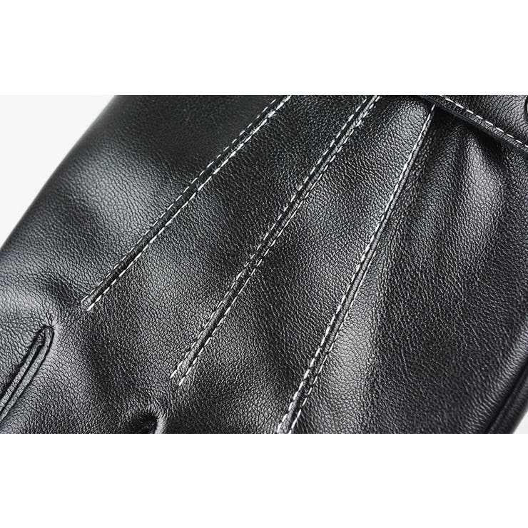 メンズ手袋 5本指 レザー調 | PlusNao | 詳細画像7 