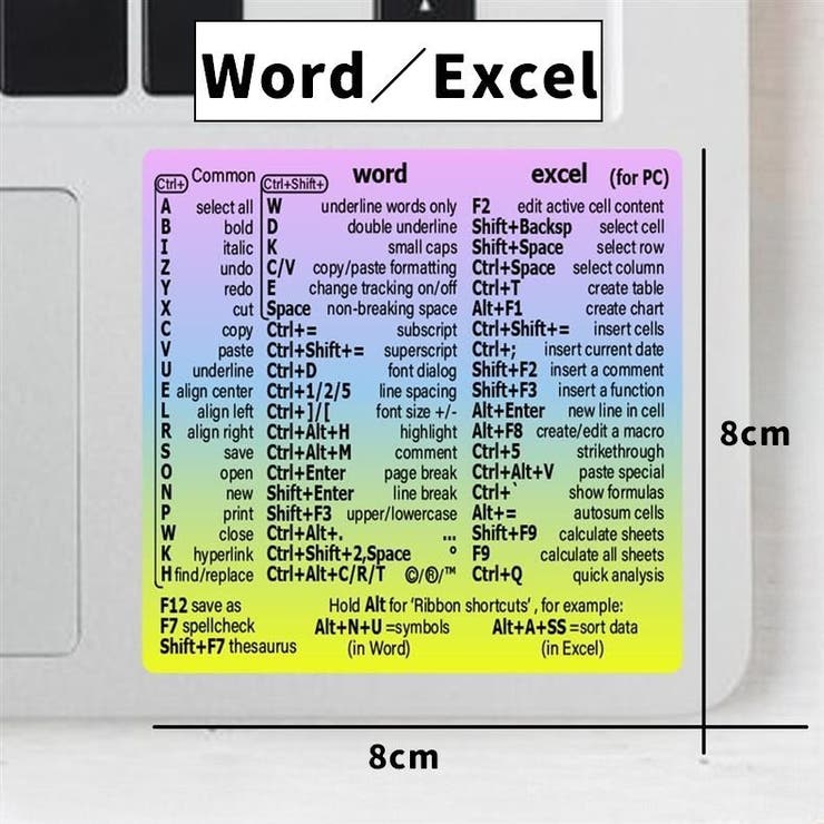 ショートカットキーステッカー 同デザイン2枚セット キーボードアクセサリー | PlusNao | 詳細画像5 