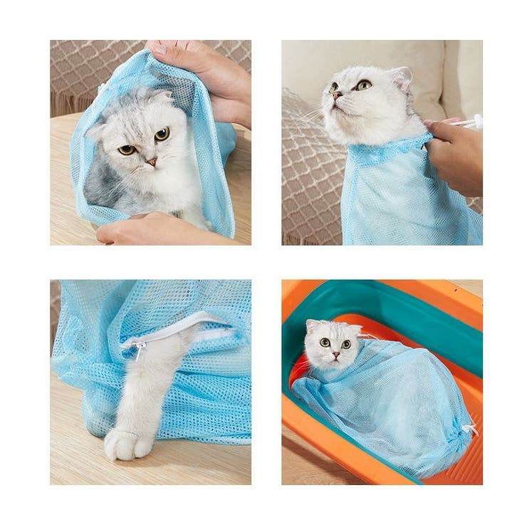 猫用みのむし袋 お風呂ネット 保定袋 | PlusNao | 詳細画像6 