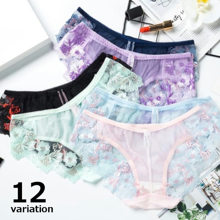 シースルーショーツ セクシーパンツ 花柄インナーレディースショーツフラワーレース | PlusNao | 詳細画像1 
