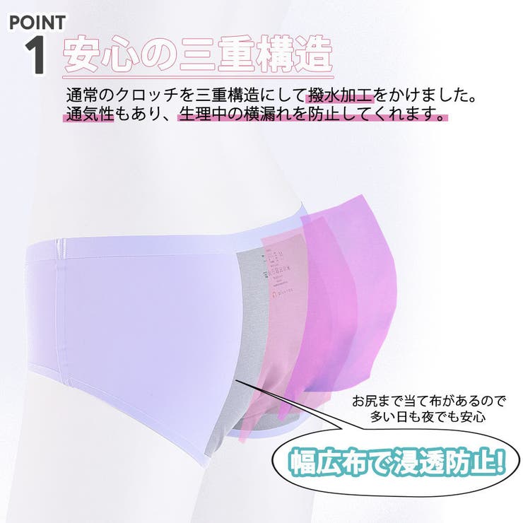 シームレス サニタリー 一体型ショーツ生理用ショーツ | PlusNao | 詳細画像4 
