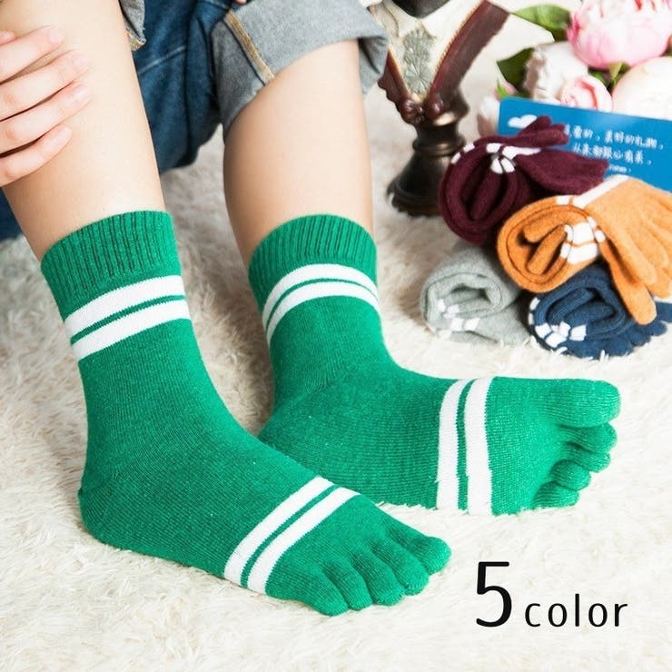 5本指ソックス クルー丈 靴下 | PlusNao | 詳細画像1 