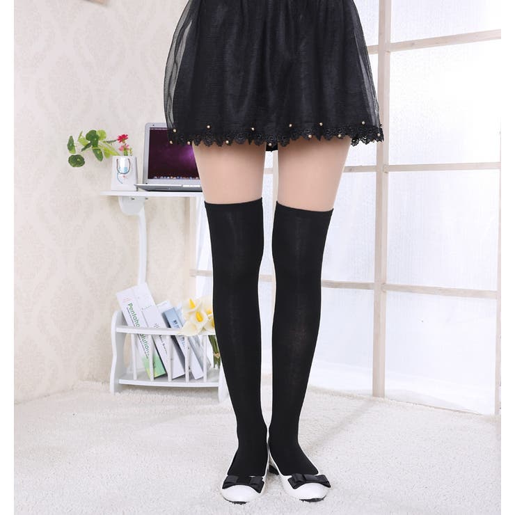 オーバーニーソックス ニーハイソックス レディース | PlusNao | 詳細画像2 