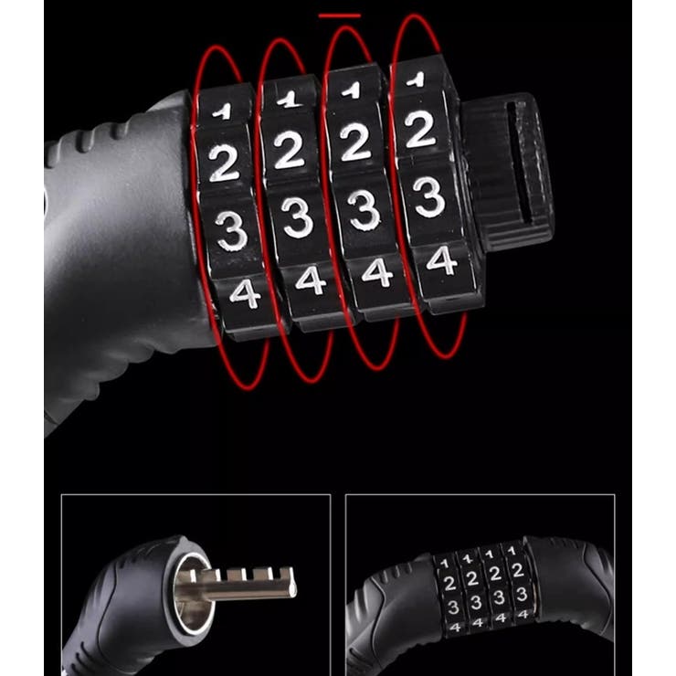 ワイヤーロック 自転車用品 ダイヤル式 | PlusNao | 詳細画像5 