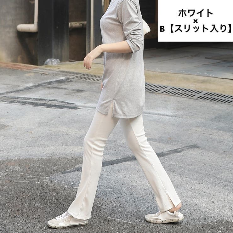 フレアパンツ リブレギンス レディース | PlusNao | 詳細画像15 