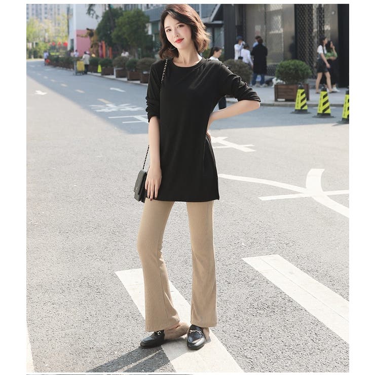 フレアパンツ リブレギンス レディース | PlusNao | 詳細画像3 