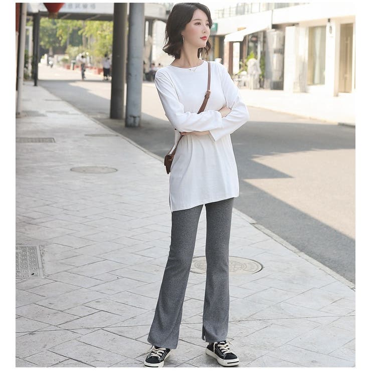 フレアパンツ リブレギンス レディース | PlusNao | 詳細画像4 