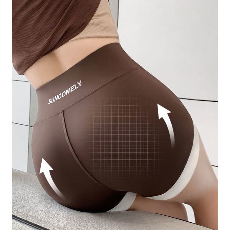 tlfapparel スポーツブラ&ショートレギンスセット ブラウン レディース VANQUISH FITNESS Enhanceモデル プチ丈 コーヒー ブラウン ハイ