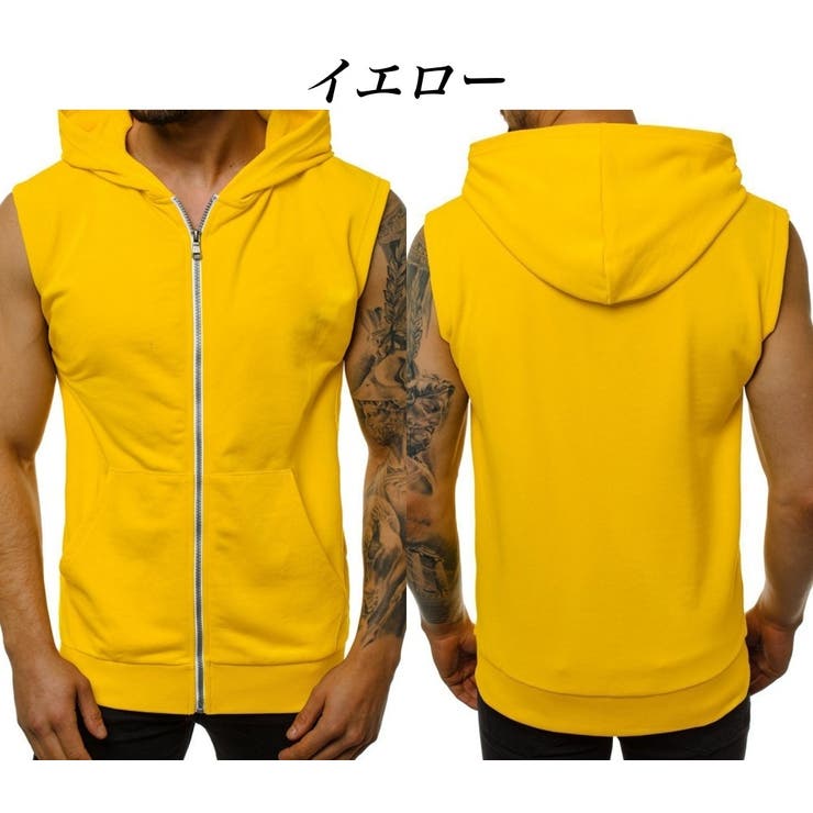 パーカー ジップアップ ノースリーブ | PlusNao | 詳細画像2 