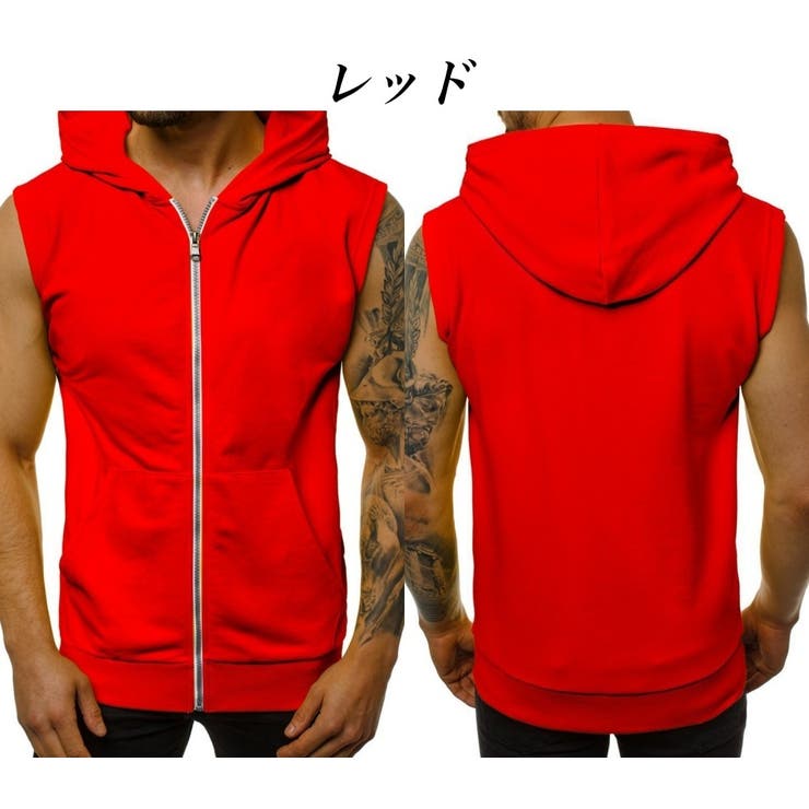 パーカー ジップアップ ノースリーブ | PlusNao | 詳細画像3 