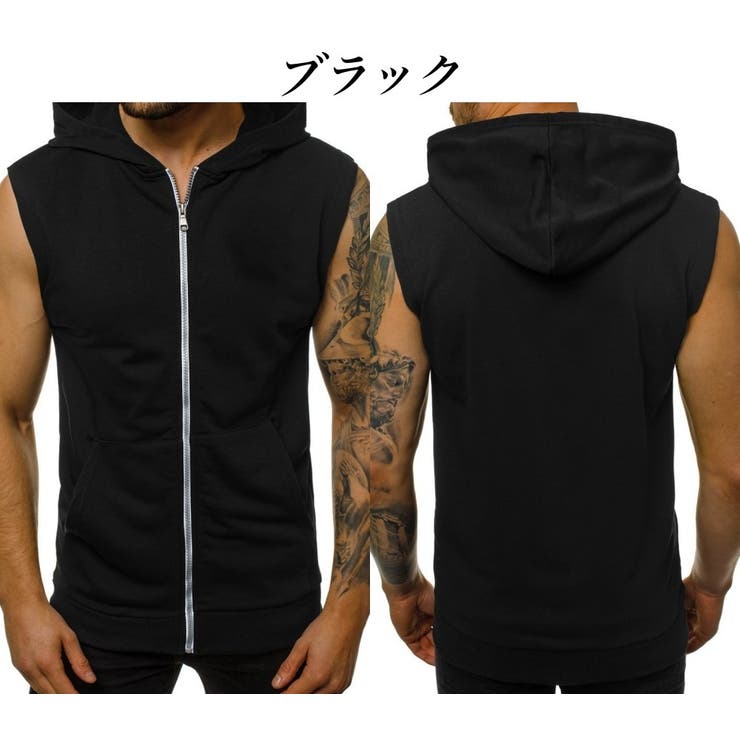 パーカー ジップアップ ノースリーブ | PlusNao | 詳細画像4 