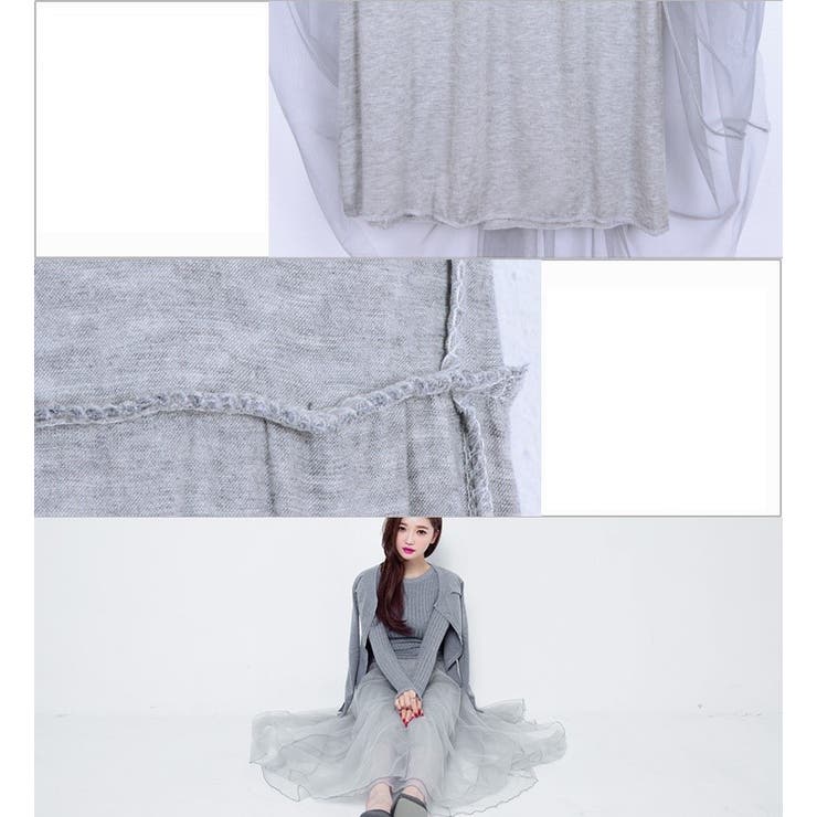 キャミソールワンピース タンクトップワンピース カットソー | PlusNao | 詳細画像11 