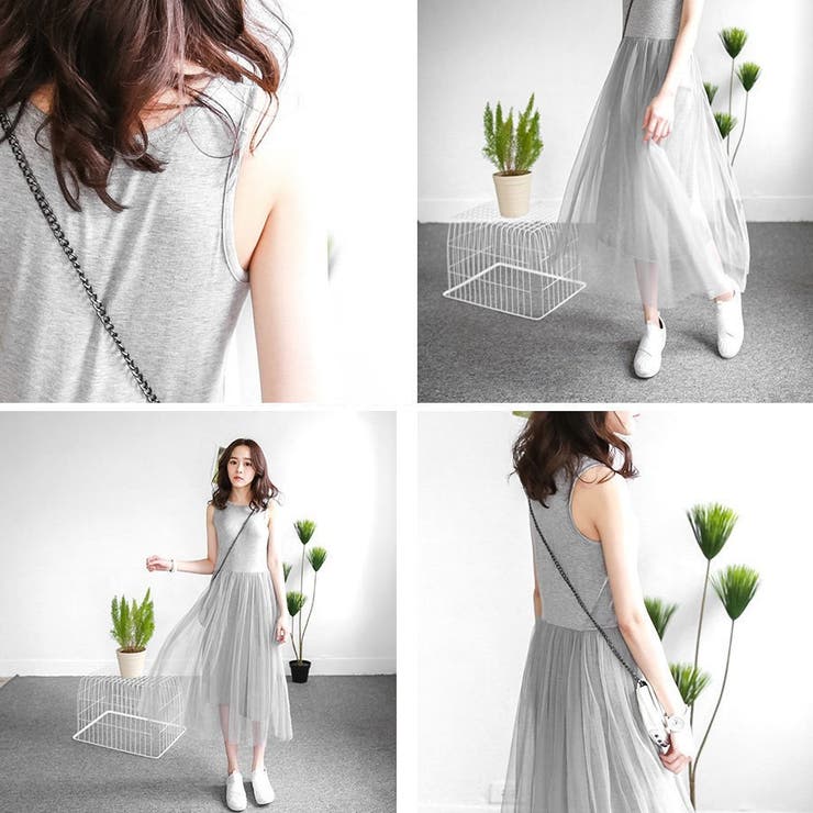 キャミソールワンピース タンクトップワンピース カットソー | PlusNao | 詳細画像7 