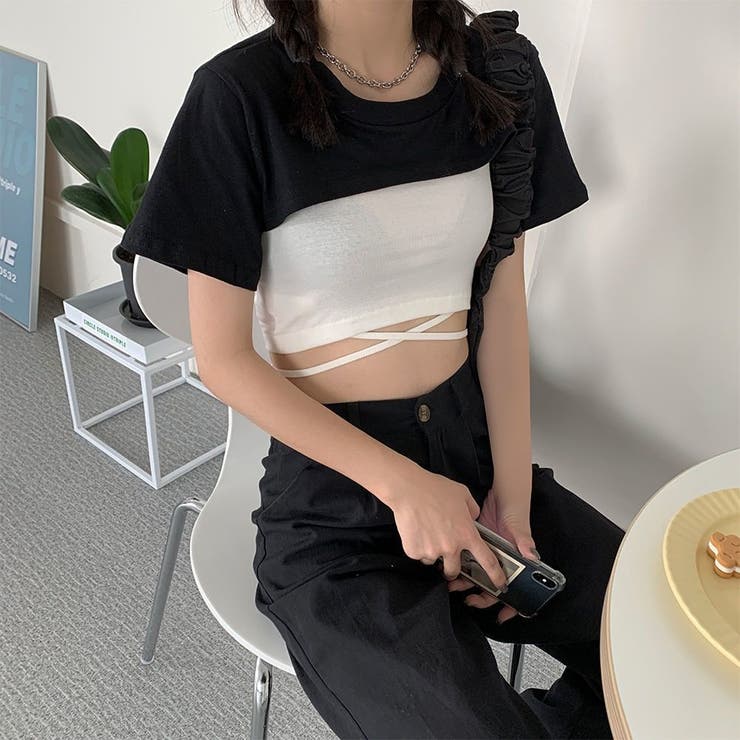 カットソー スーパークロップドトップス ボレロトップ | PlusNao | 詳細画像13 