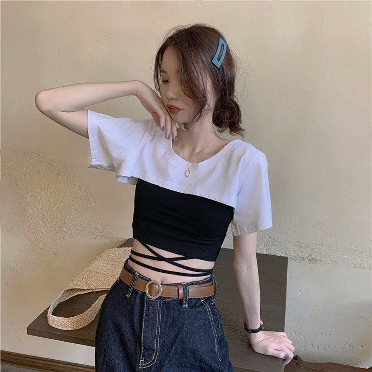 カットソー スーパークロップドトップス ボレロトップ[品番