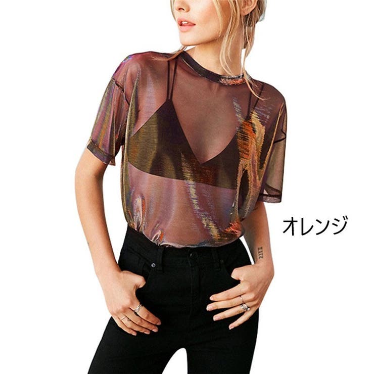 カットソー シースルー Tシャツ[品番：FQ000115591]｜PlusNao