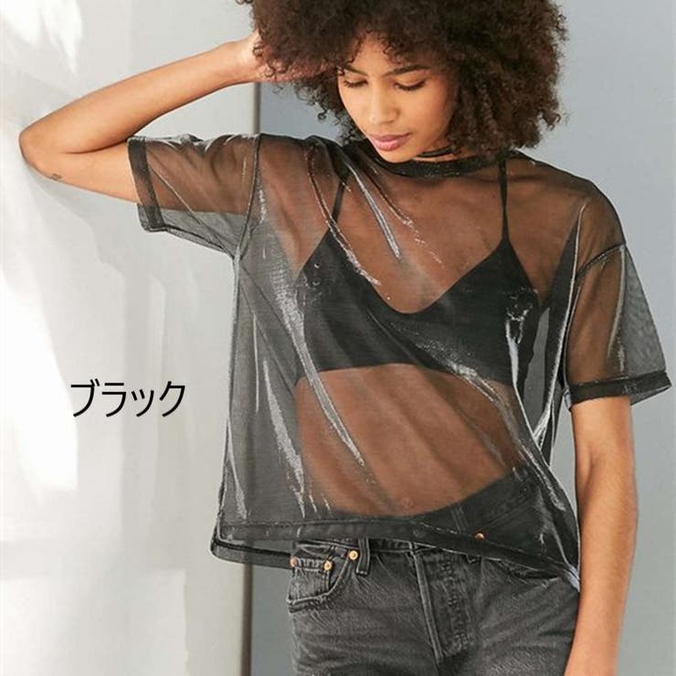カットソー シースルー Tシャツ[品番：FQ000115591]｜PlusNao